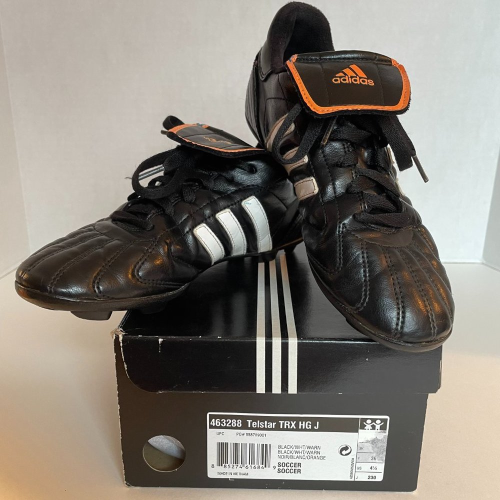 ADIDAS TELSTAR TRX HG J Soccer Cleats - Size 4.5Y – Black White Orange 463288
